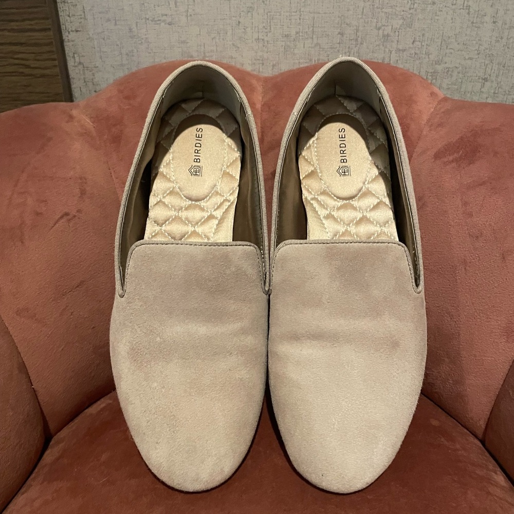 Birdies Starlight Suede Taupe loafers